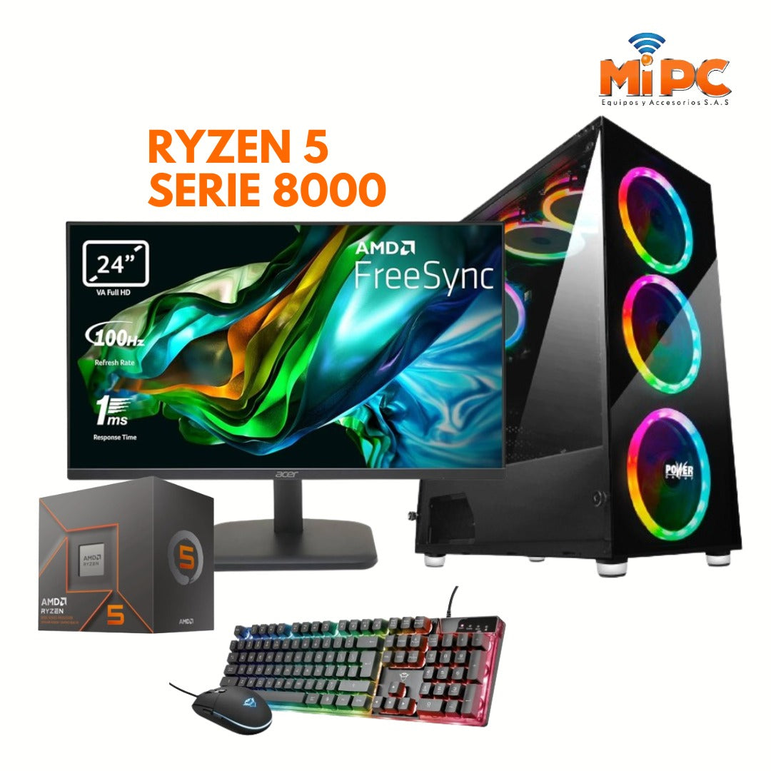 Pc Ryzen 5 8000 con Acer 24 100hz