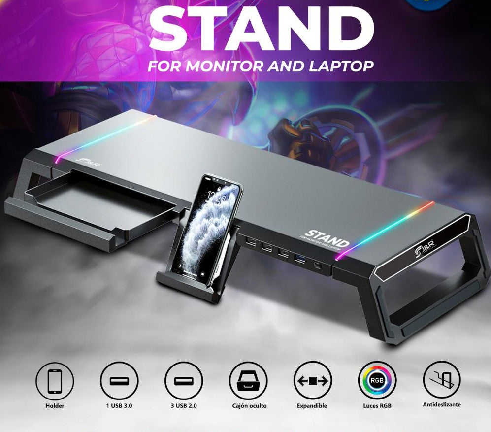 Base Stand Gamer Para Monitor J&R BRJR-016