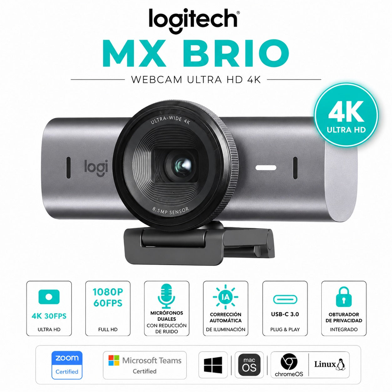 Camara Logitech MX BRIO