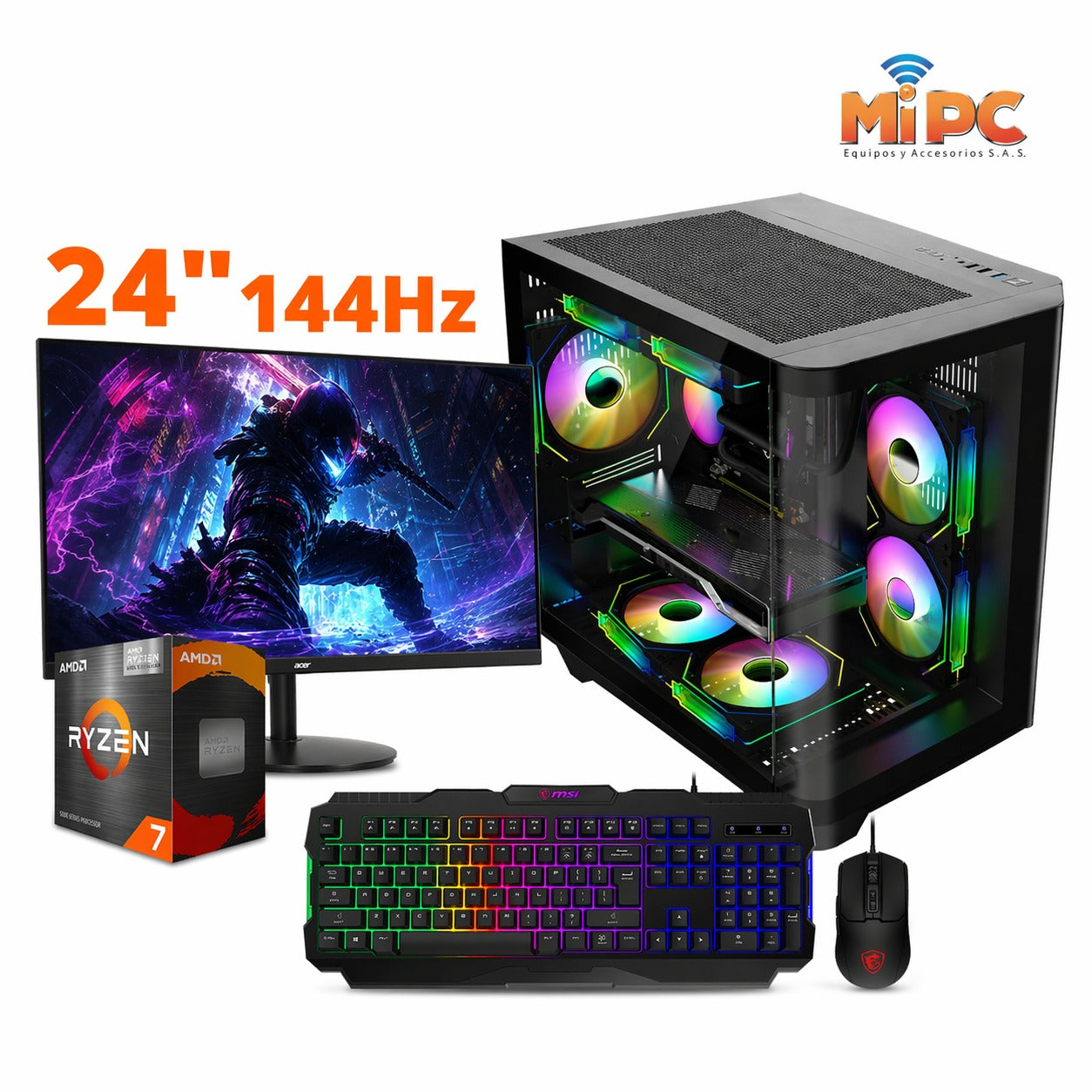 Combo Ryzen7 5700G con Monitor Acer 24 144Hz