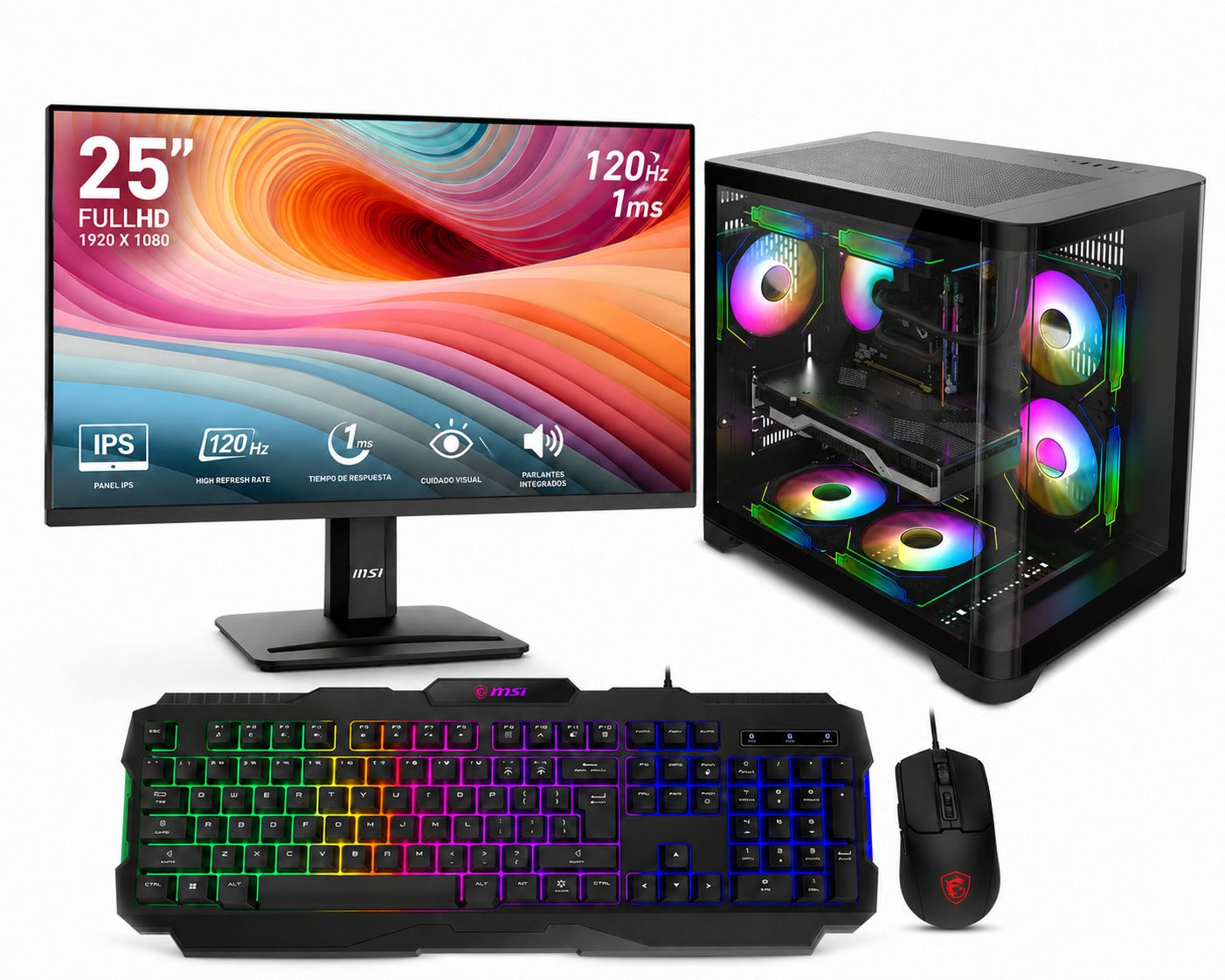Combo PC Gamer Ryzen 7 5700G con monitor msi 24,5" y120hz