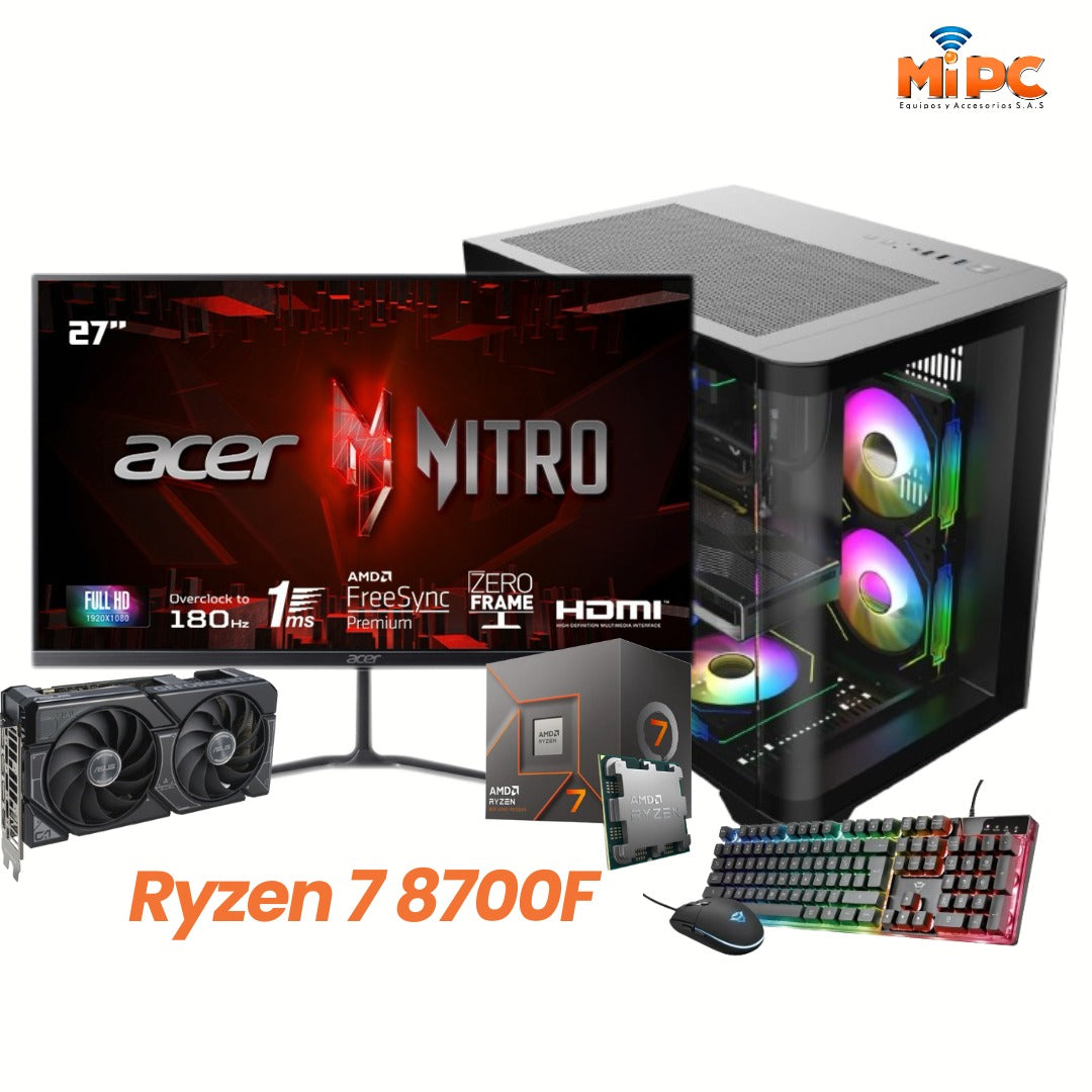 PC Gamer Ryzen 7 8700F + RX 7600 8GB | Combo Gamer DDR5 en Colombia