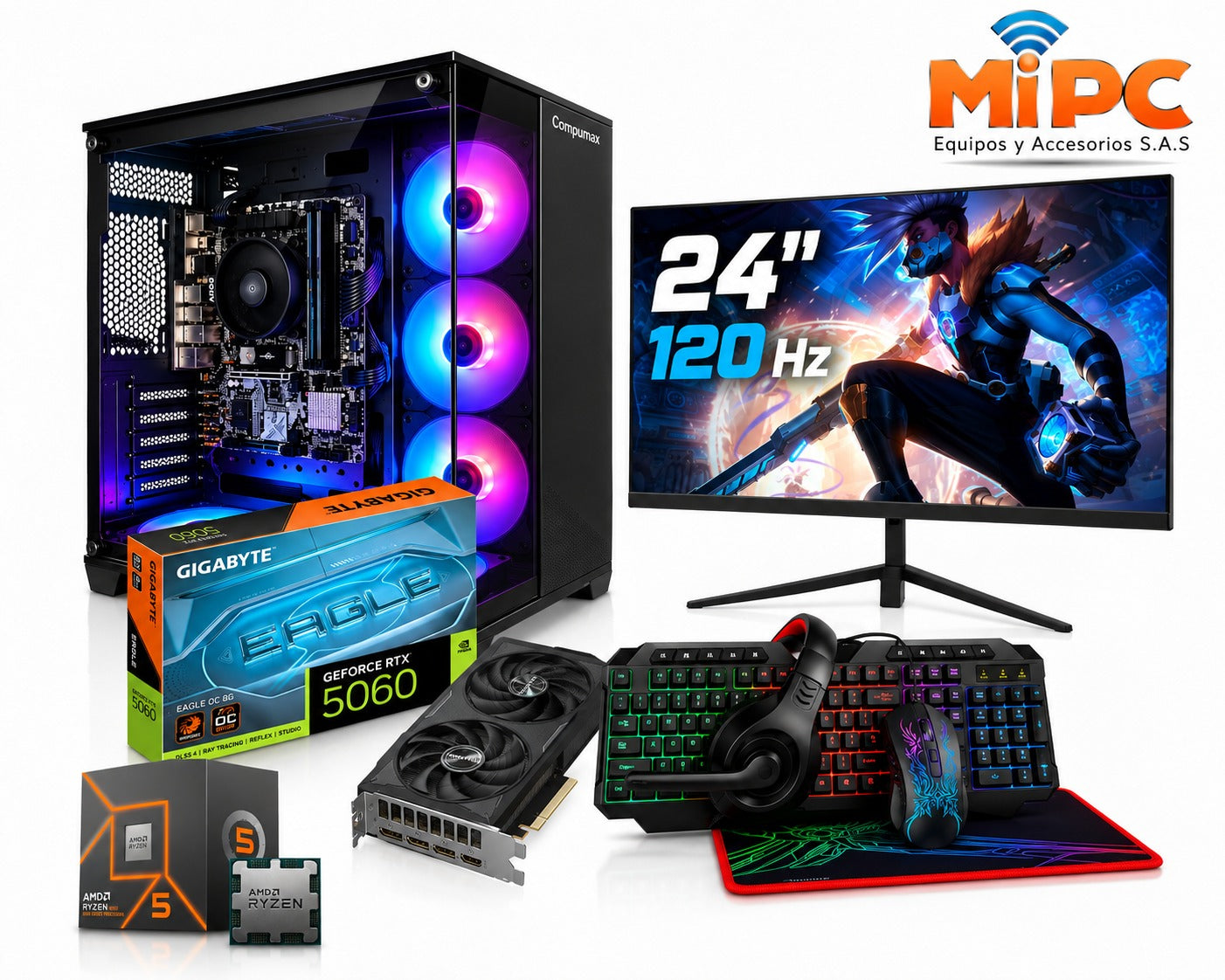¡Super Combo OFERTA! PC Gamer Ryzen 5 8500G + Grafica RTX 5060 / Monitor / Accesorios