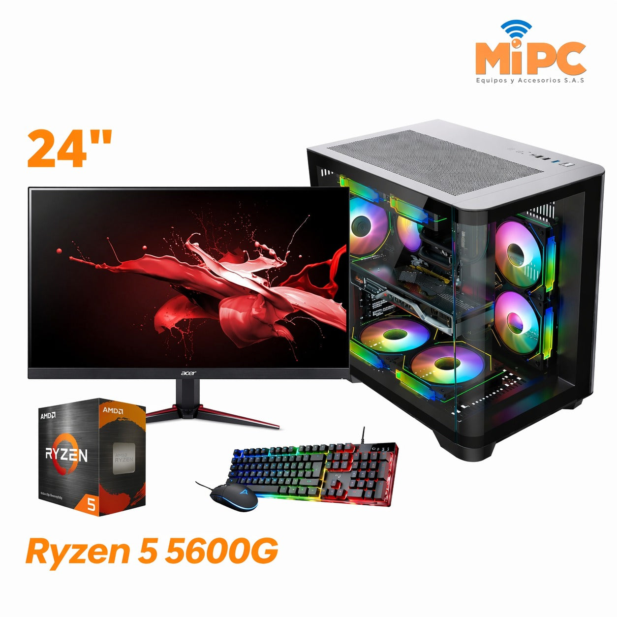 Combo Ryzen 5 5600G con Acer 24