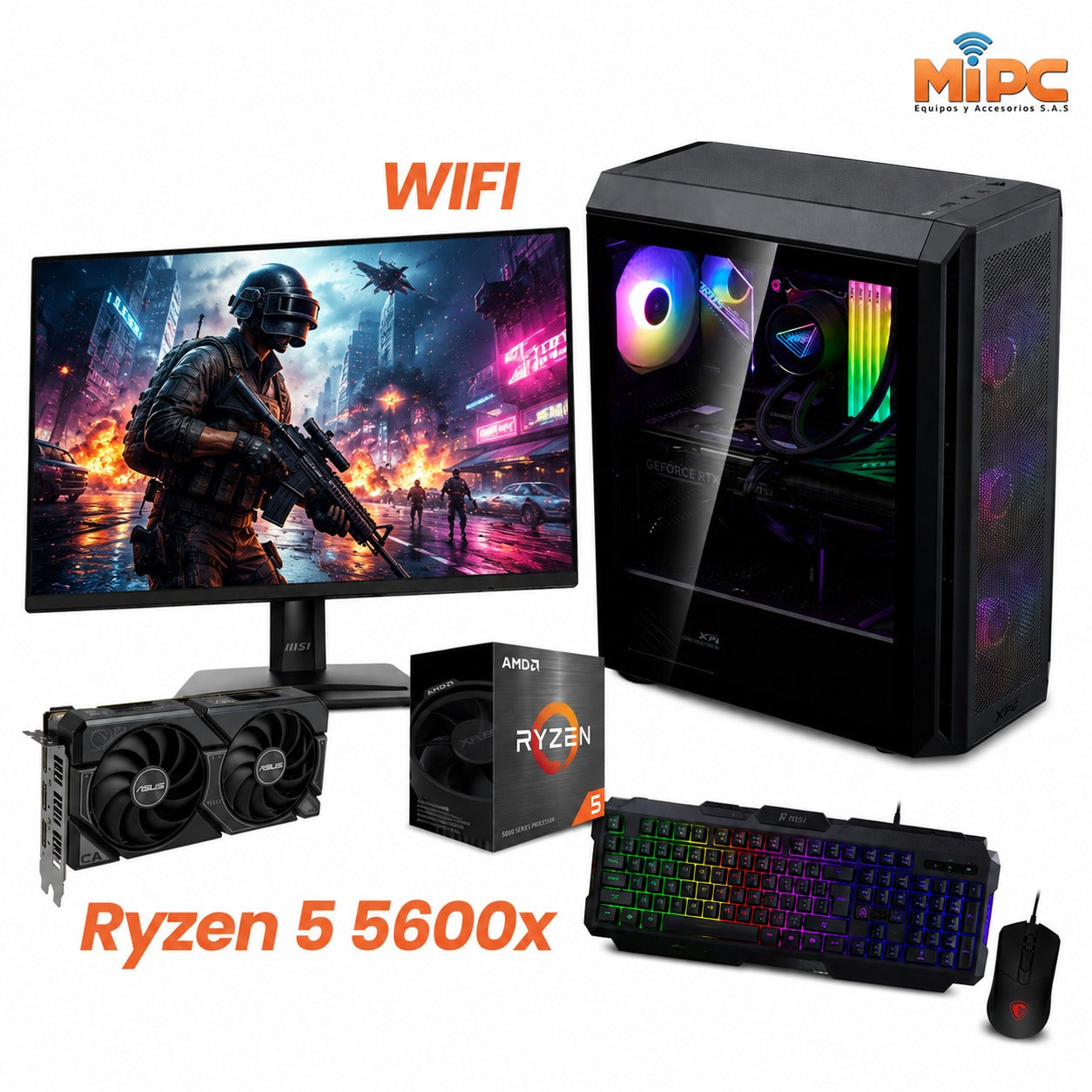Computador Gamer Ryzen 5 5600X / Tarjeta Grafica AMD RX 9060 XT de 16 Gb🔥