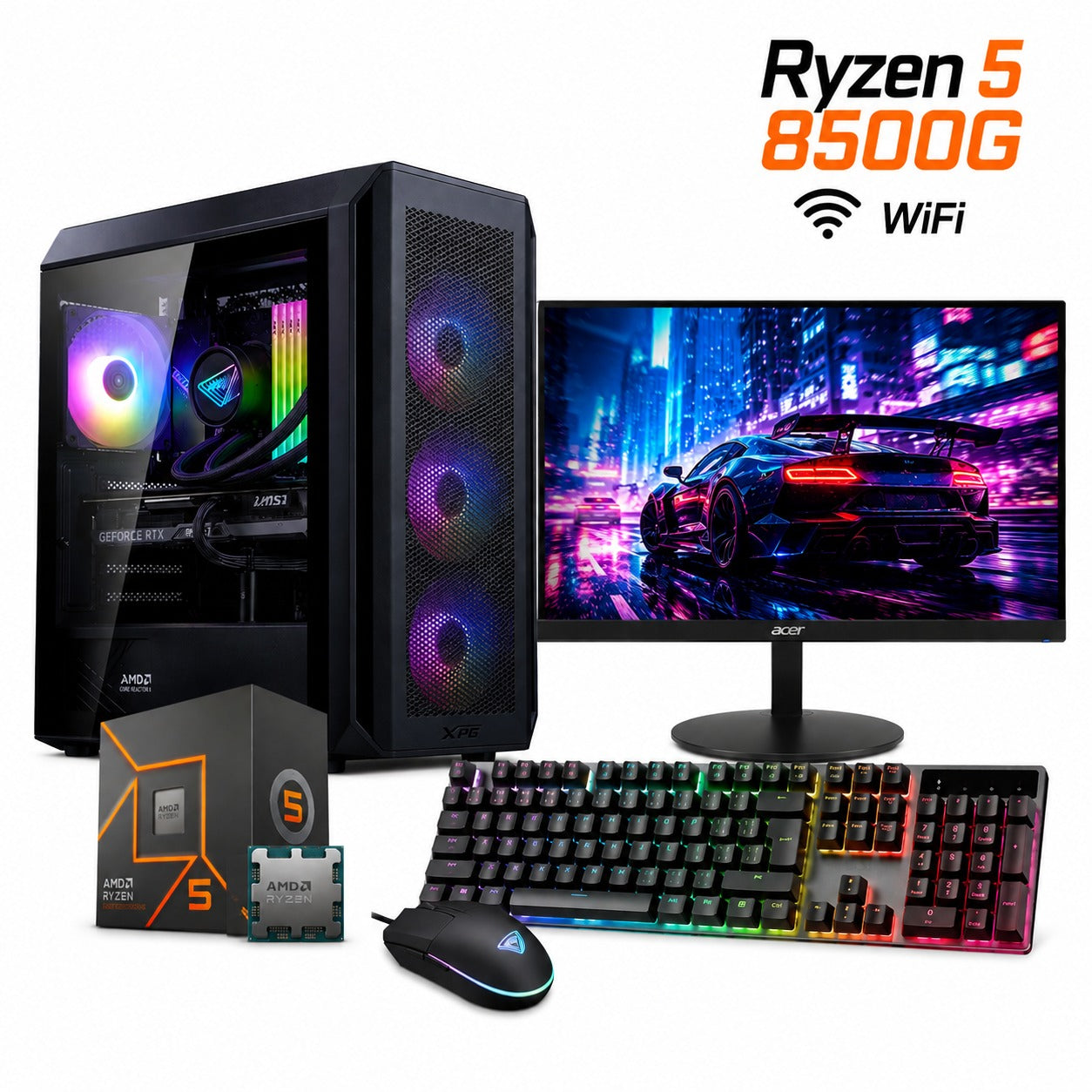 Combo Gamer Ryzen 5 8500G DDR5 / Board B650 Wifi / Teclado Mecanico