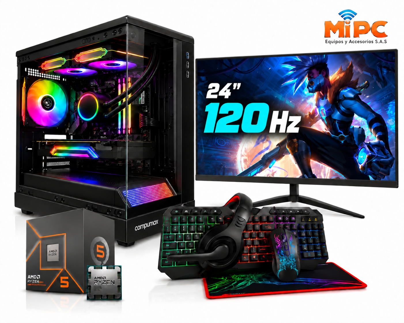 Combo Ryzen 5 8500G Monitoe 120 Hz