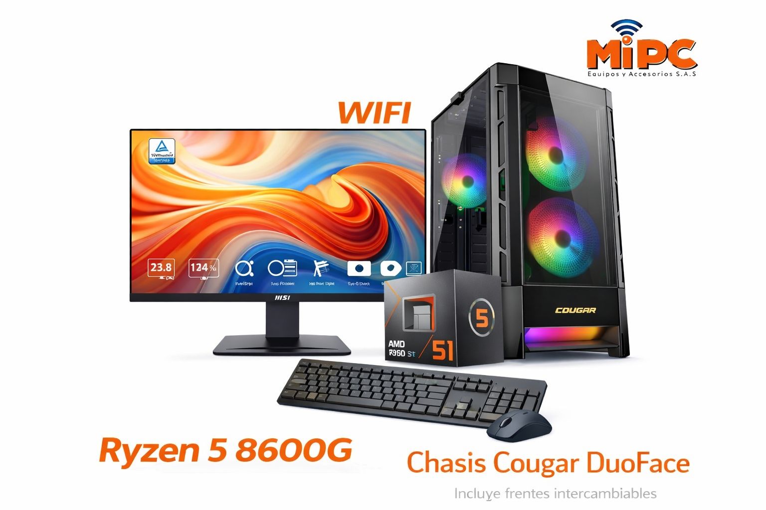 Combo Ryzen 5 8600G con Chasis Cougar