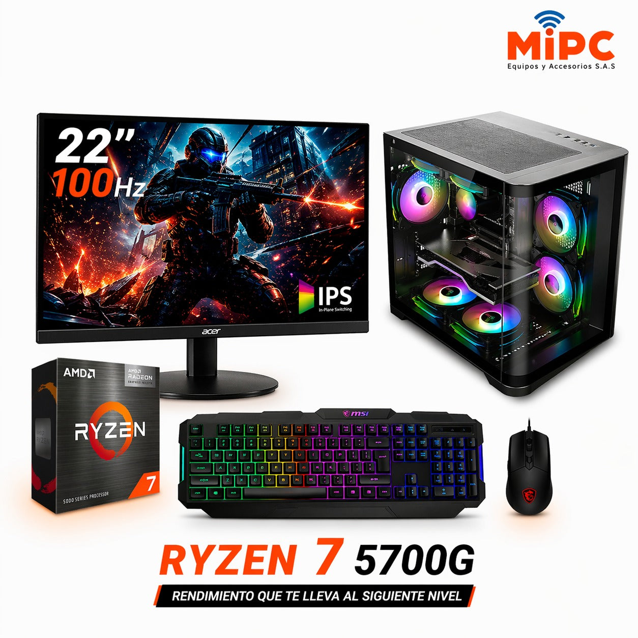 Combo Ryzen 7 5700G con Acer 22
