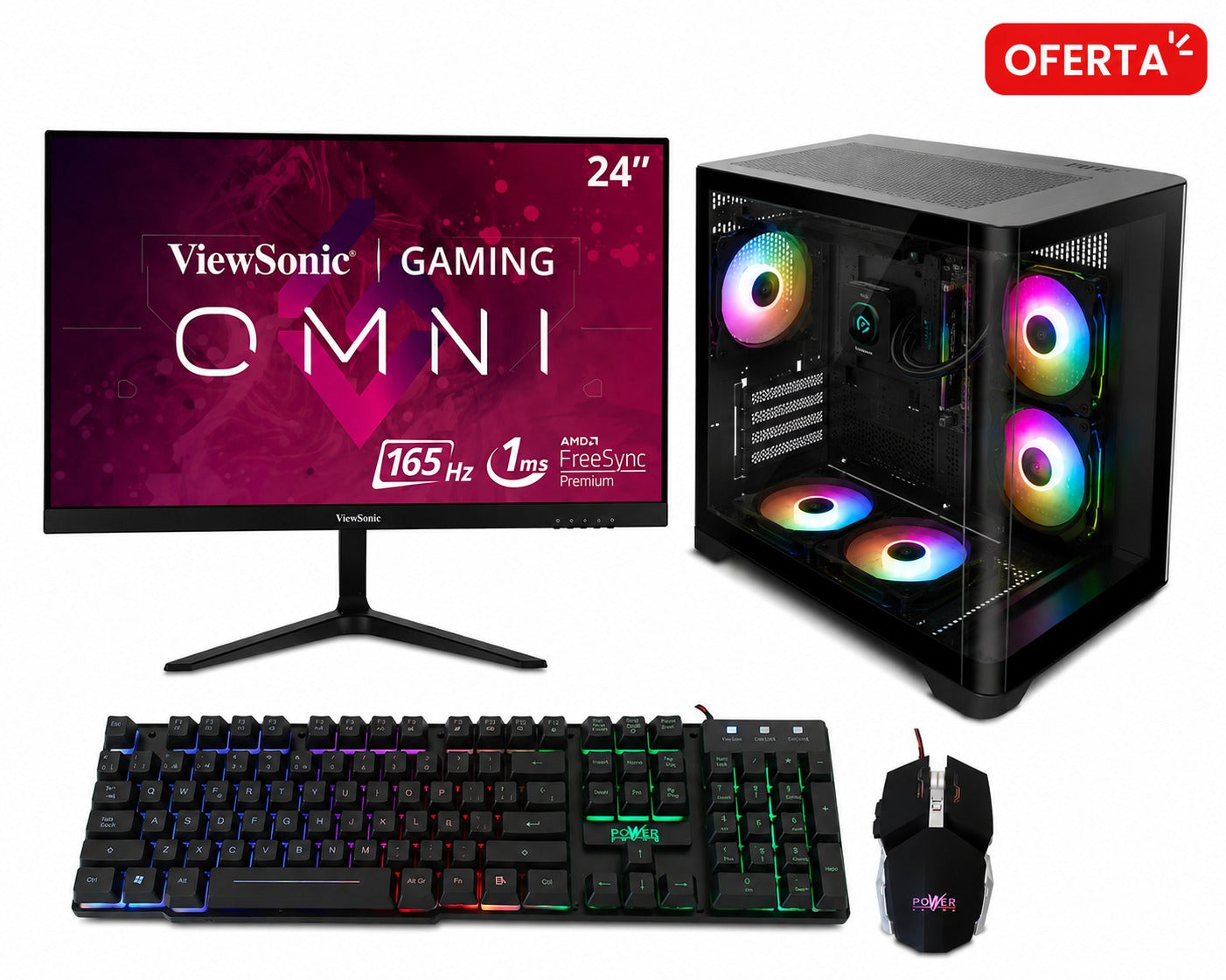 Combo Gamer Ryzen 7 5700G + Monitor Gamer ViewSonic 24” 165Hz 1 Ms