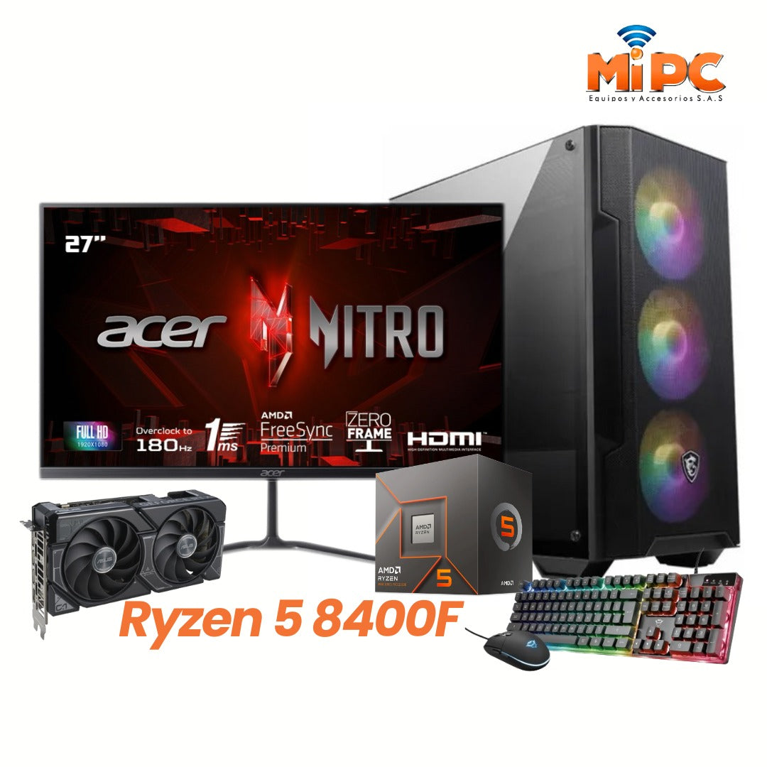 🔥 ¡OFERTA IMPERDIBLE! PC Gamer Ryzen 5 8400F + Tarjeta de Video RTX 5050 8GB: Nuevas Tecnologías al Precio Más Agresivo 💸