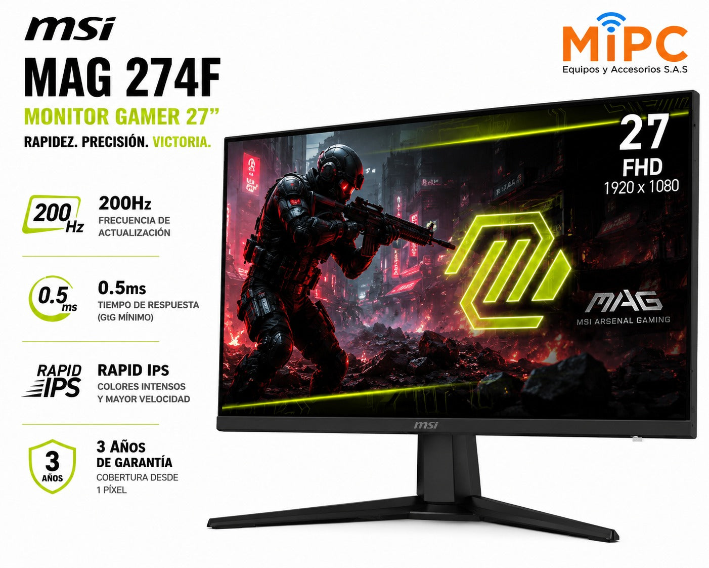 Monitor MSI MAG274F27 Rapid IPS 200Hz Full HD