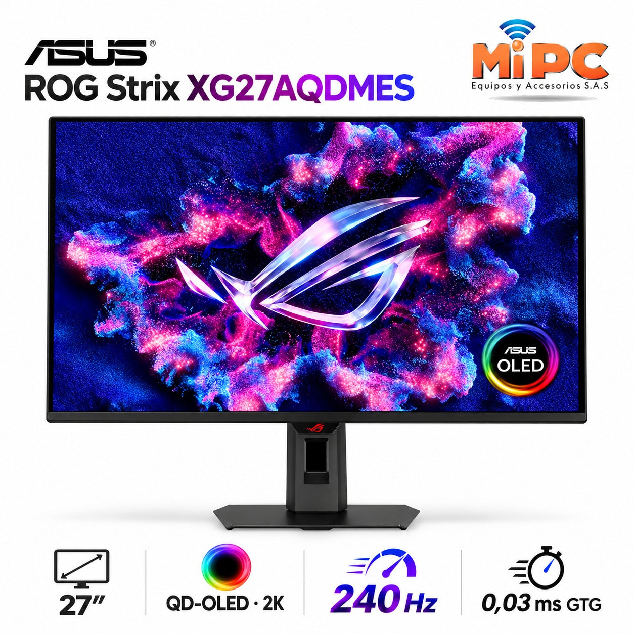 Monitor ASUS ROG Strix OLED XG27AQDMES 27 2K QHD 240Hz 0.03ms