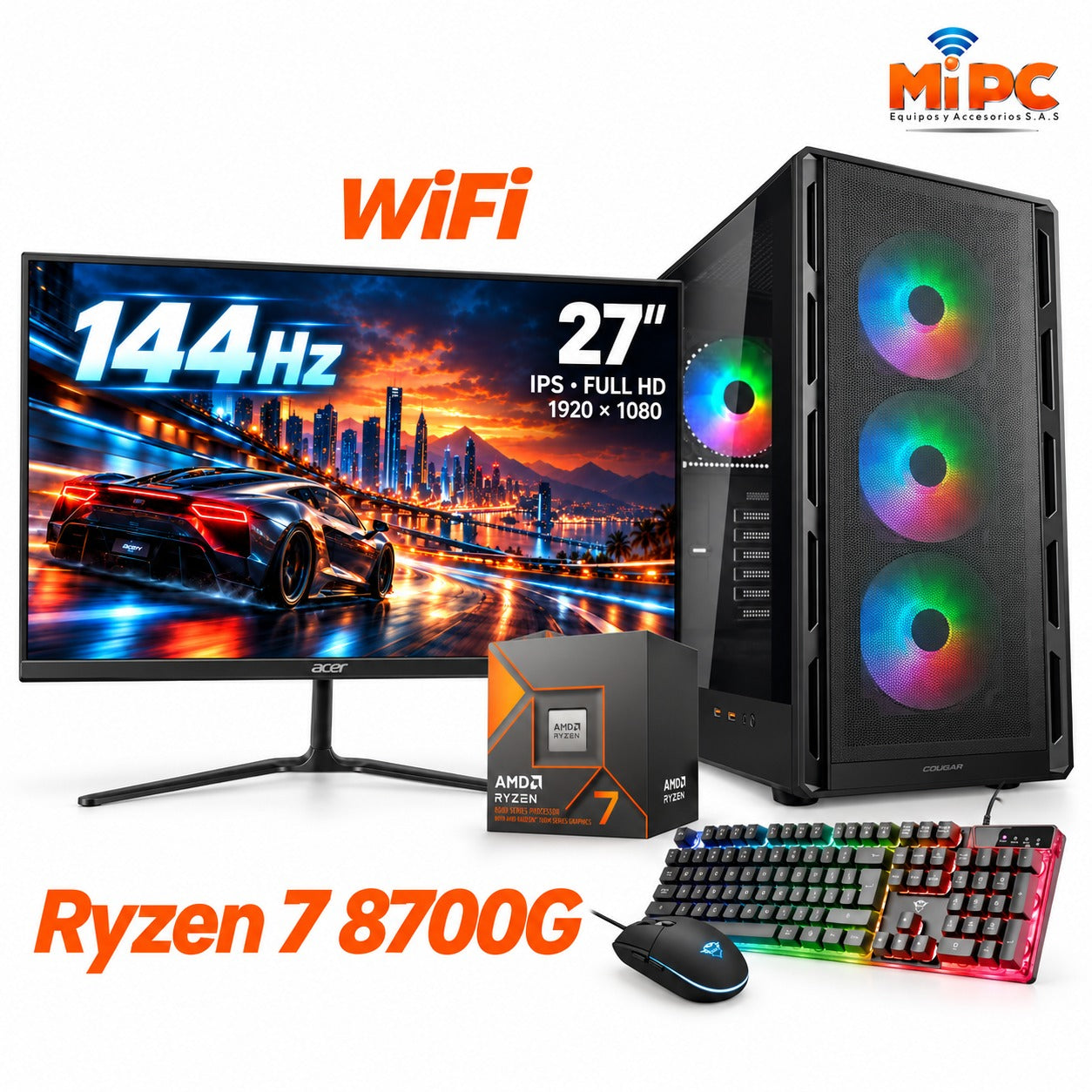 PC Gamer Ryzen 7 8700G con Wifi