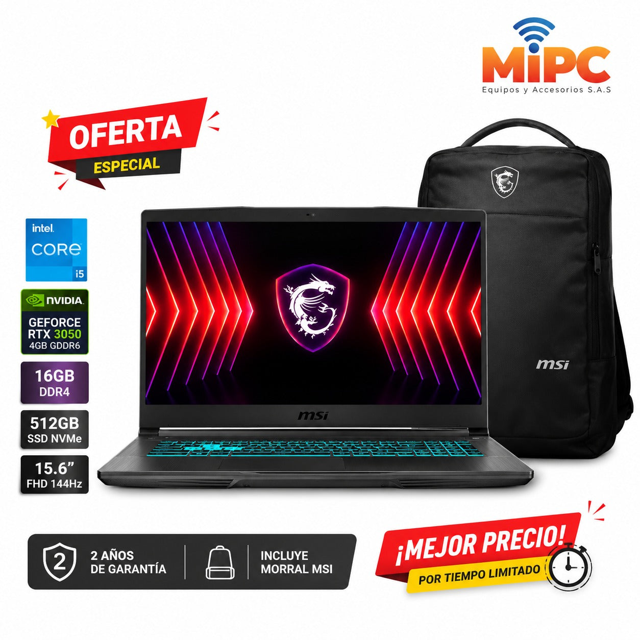 Portatil MSI Thin 15B13UC Core i5