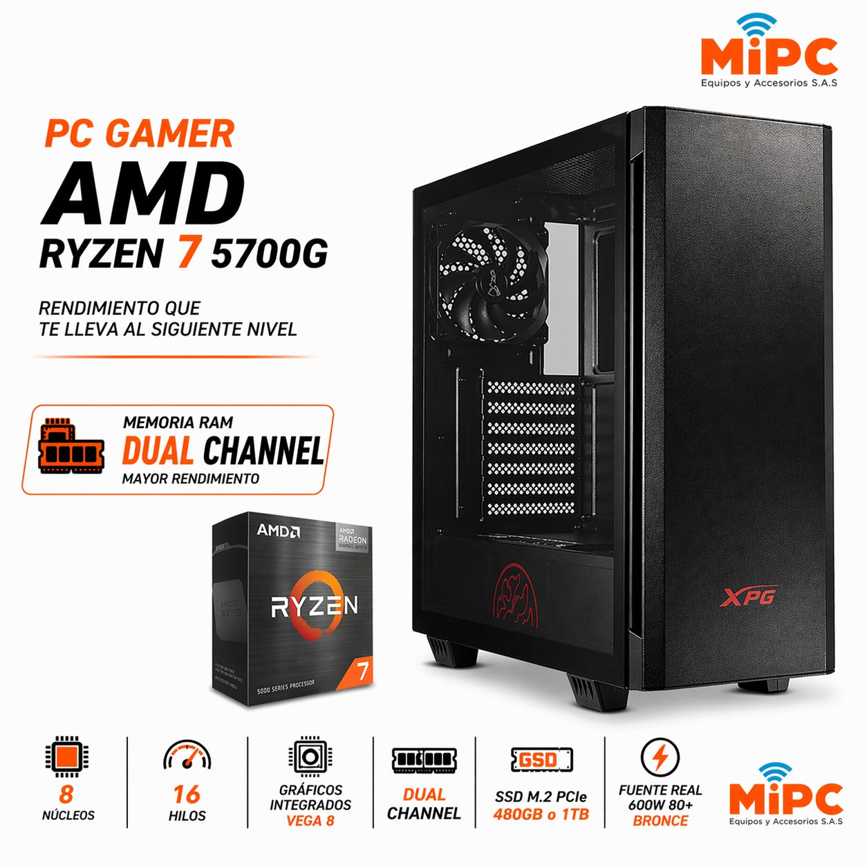 Pc Gamer Ryzen 7 5700G Ram Dual Chanel