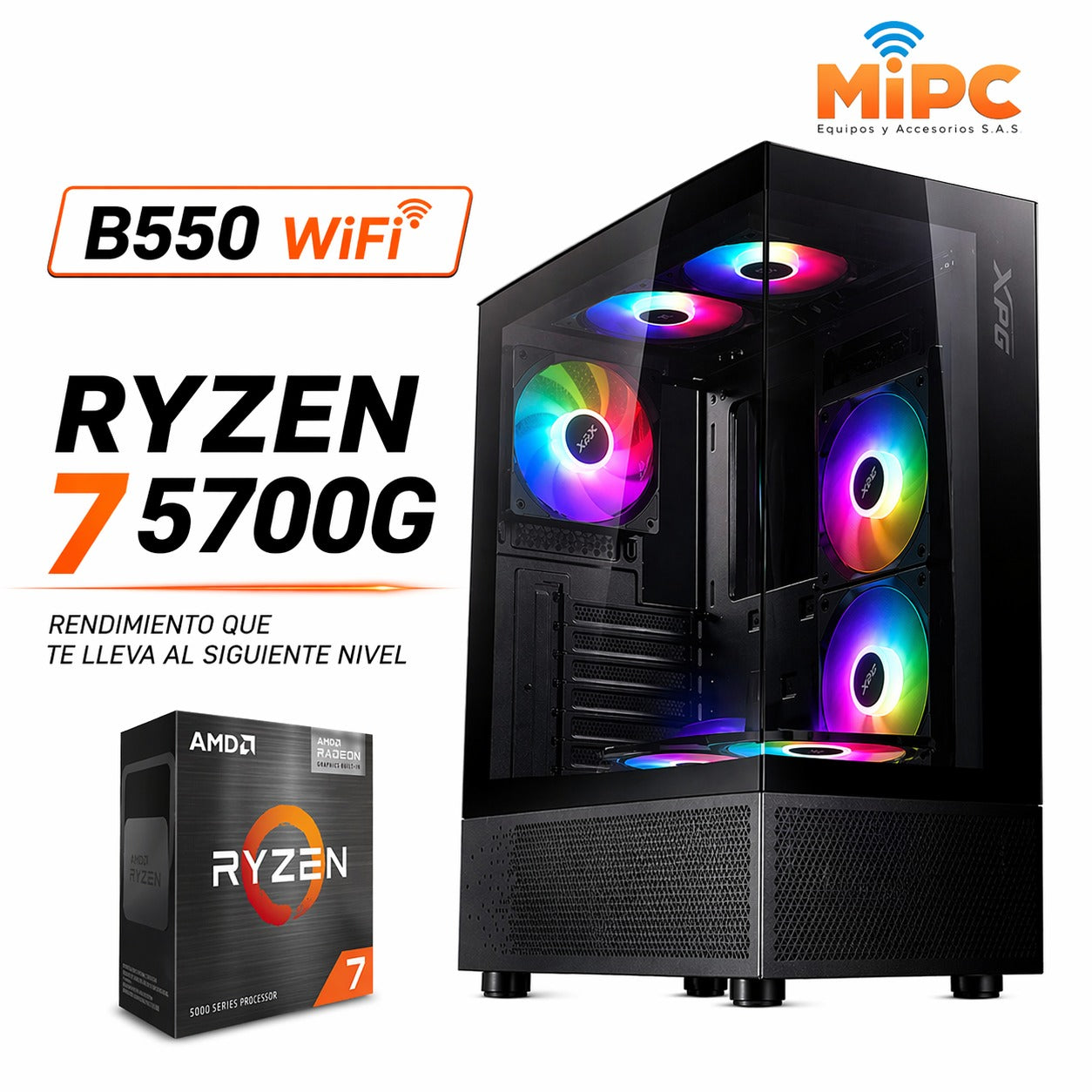 Pc Gamer Ryzen 7 5700G con B550 Wifi