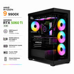 Pc Gamer Ryzen 9 9900X con RTX 5060 ti de 8 Gb