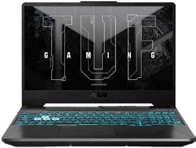Portátil Gamer ASUS TUF Gaming A15 AMD Ryzen 7 RTX 3050 vista frontal teclado RGB