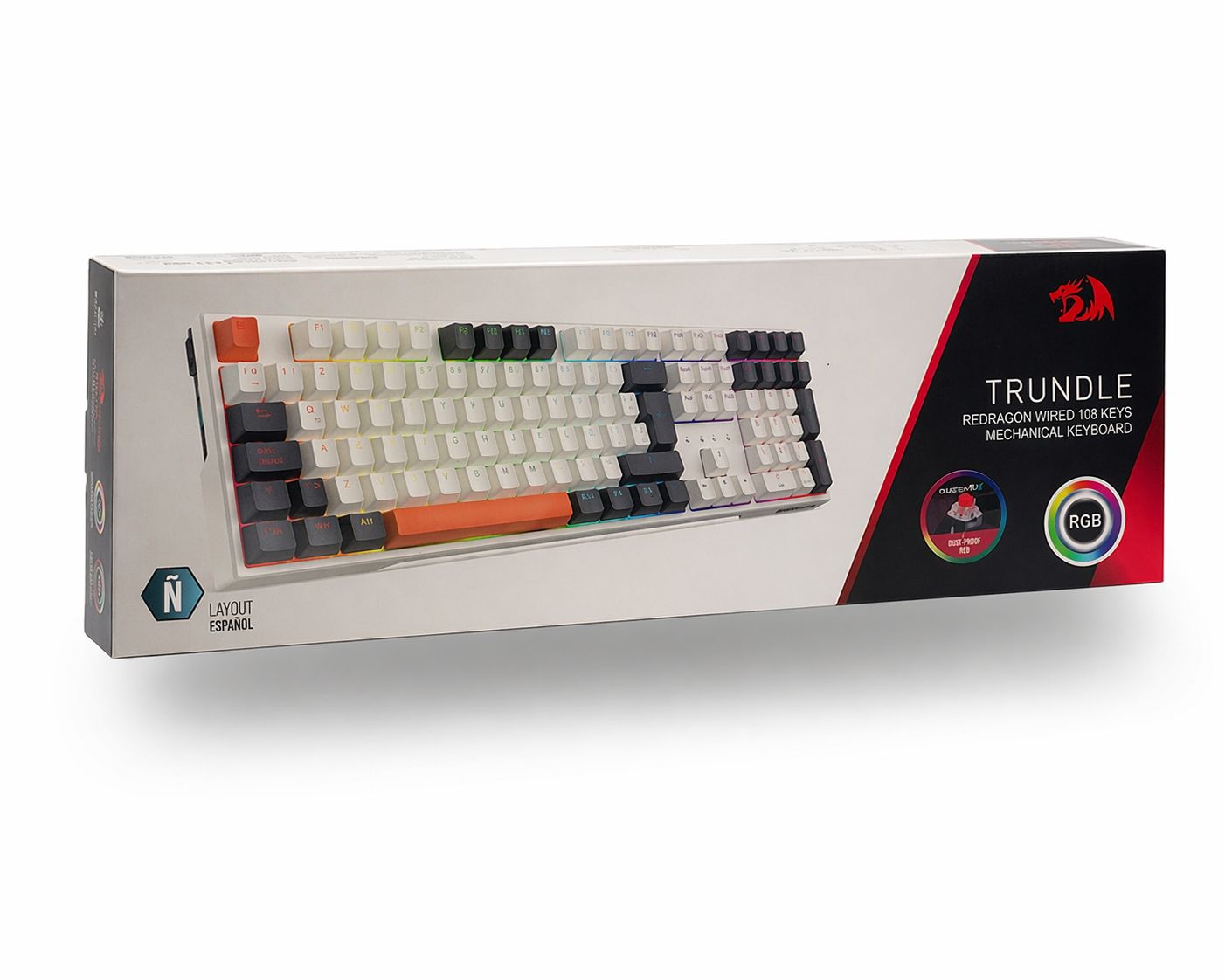 Teclado Redragon TRUNDLE K668WBO-RGB