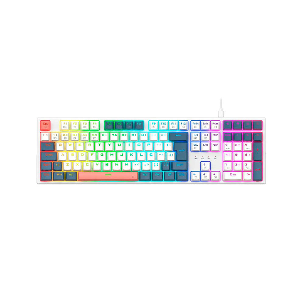 Teclado Gamer Redragon Trundle RGB Azul-Blanco
